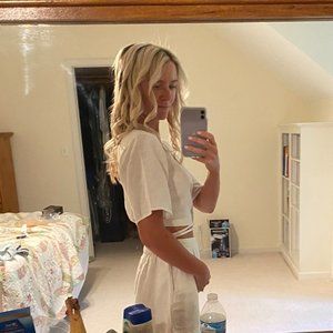 Abercrombie and Fitch White Linen Wrap Top